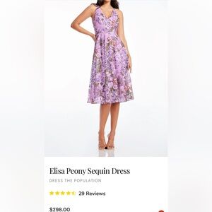 Dress the population Elisa peony sequin dress